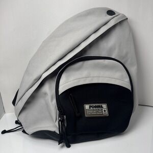 VTG Y2K Fossil Crossbody Sling Bag Backpack Gray And Black 1954 Patch -Read Desc